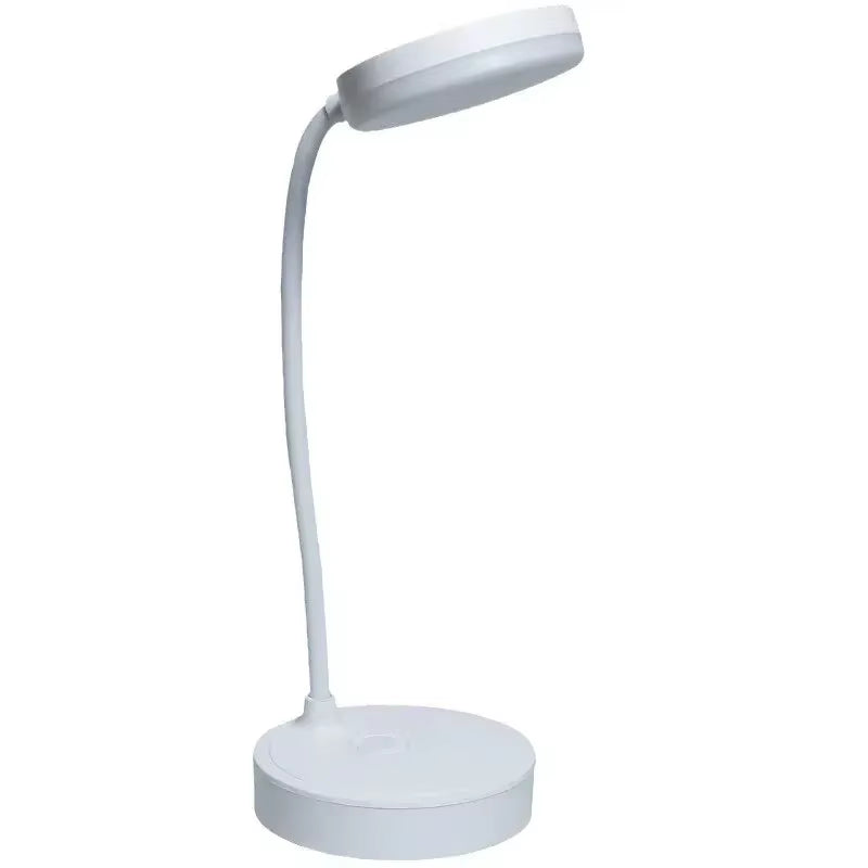 1Pc 10 LED Desk Lamp with USB Charging Port, 3 Dimming Levels, Touch Control, White